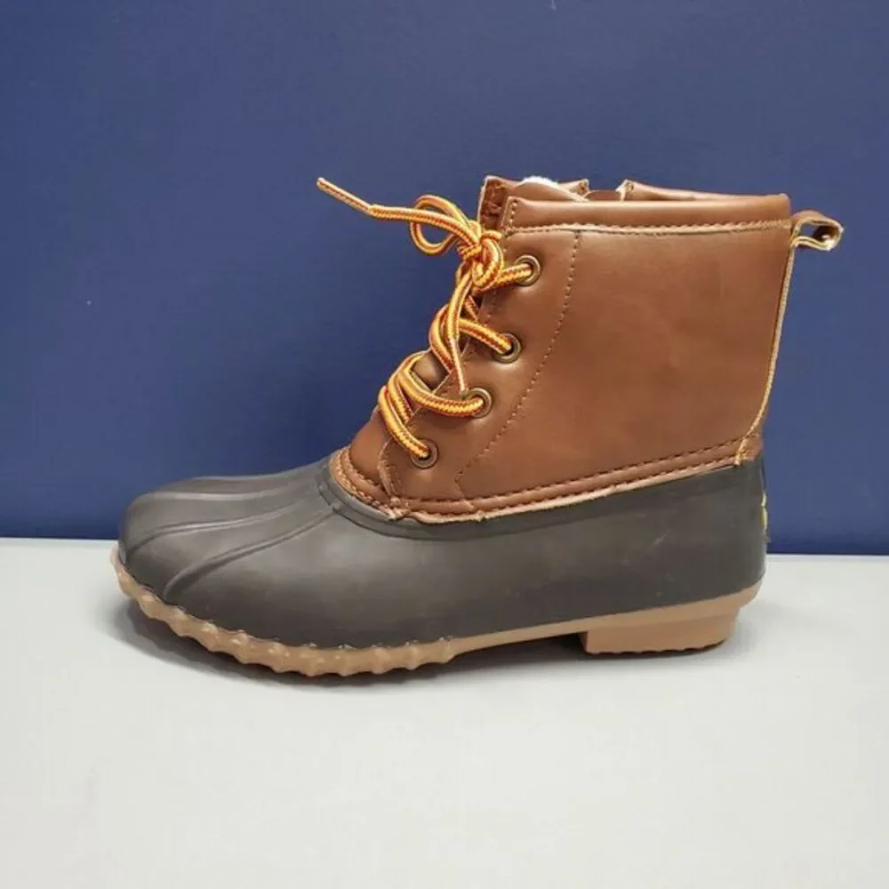 Espirit Wilma Duck Boots Womens Size 6 Black Brown Synthetic Lace Up E18WIA30